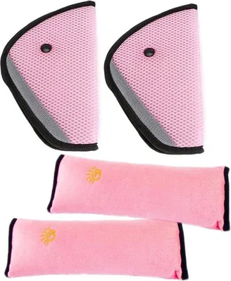 Produktbild von Sitzgurtkissen Schulterkissen - 4 Stück - Baumwoll-Nylon - Kinder und Erwachsene reisen - Sicherheitsgurtschutz - Kindergurtschutz Kind