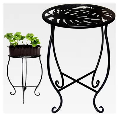 Produktbild von Pflanzenständer für Innenräume, Blumentopfständer für Garten - Stabiler 38 cm hoher Metallpflanzenständer für Innenbereich, Balkon, Terrasse, Wintergarten, Gewächshaus
