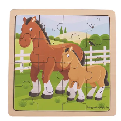 Produktbild von Bigjigs Toys Puzzle  Pferd mit Fohlen