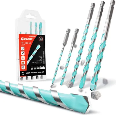 Image de EZARC Jeu de 5 forets carbure métal pierre bois 4mm-10mm