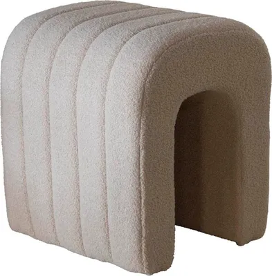 Produktbild von Hocker Taupe Bouclé Sera - Giga Meubel