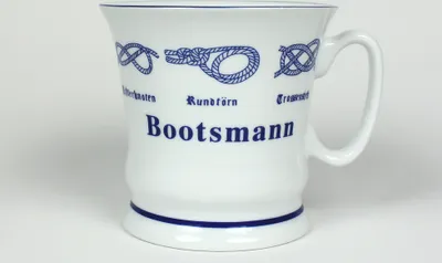 Produktbild von Bootsmann Pott mit Seemannsknoten hoch Kaffeebecher Kaffeetasse Kaffee