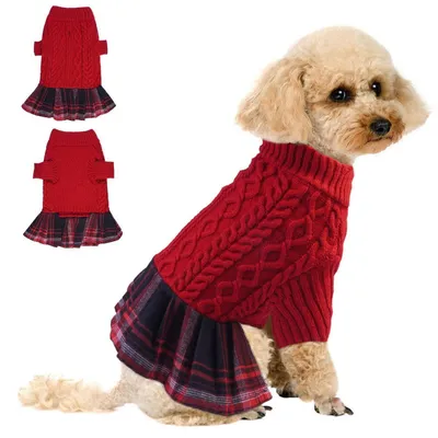 Immagine prodotto di Maglione per cani, inverno, caldo, rosso, taglia XL
