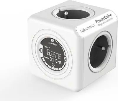 Produktbild von allocacoc PowerCube Original Monitor FR, Reiseadapter & Verteiler-Steckdose mit Verbrauch-Anzeige, 230V FR