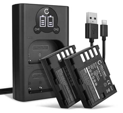 Image de CELLONIC 2x Batterie pour Appareil photo Compatible avec Panasonic Lumix DC-GH5, Lumix DMC-GH4, Lumix DMC-GH3, DMW-BLF19 - (2000mAh, 7.4V) + Chargeur Double