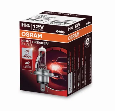 Produktbild von 1 Stück OSRAM NIGHT BREAKER SILVER +100% Lampen Birnen für Scheinwerfer / Fassung H4