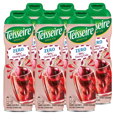 Produktbild von Teisseire Sirup Zero Very Kirsch Cola 600ml für Cocktails (6er Pack)