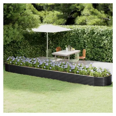Produktbild von Hochbeet aus pulverbeschichtetem Stahl 507x100x36 cm Anthrazit