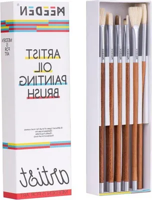 Image de Set de 10 pinceaux pour peinture à l'huile à long manche