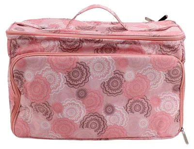 Produktbild von Rosa Oxford Stoffstrickbeutel mit Trennwänden - Vielseitiger Garnorganisator für Häkelnadeln und Nähzubehör, Tragbarer Handwerkshalter mit Griffen