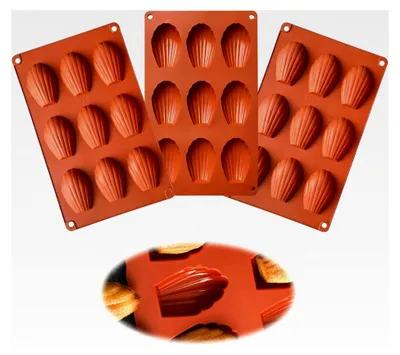 Produktbild von 3 Stück Silikon Backformen für Madeleines und Bärentatzen, BPA-frei und hitzebeständig