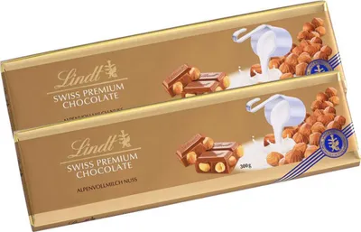 Immagine prodotto di Lindt Alpine cioccolato al latte con nocciole 300g confezione da 2 pezzi