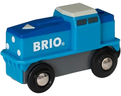 Immagine prodotto di Brio Blaue Batterie Frachtlok, Batterielok, Eisenbahn, Holzeisenbahn, Holzspielzeug, Spielzeug, 33130