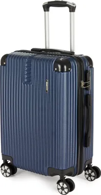Immagine prodotto di BRUBAKER valigia a mano London - valigia da viaggio con chiusura a combinazione, 4 ruote e maniglie di trasporto comfort - valigia trolley 37 x 56 x 22 cm, M, blu