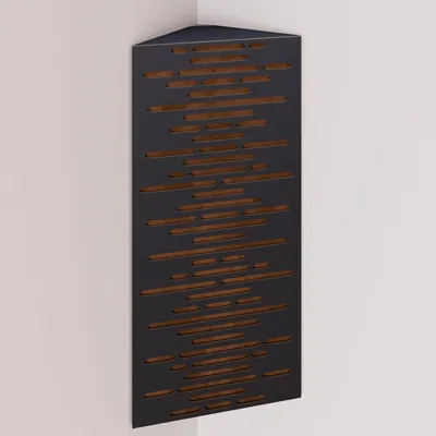 Obrázek produktu pro Balení po 2 kusech – Úzká akustická rohová basová past s sametovým potahem | 50 x 23 x 10 cm | Odraz – zvuková izolace | [WAVE – černá | zlatá]