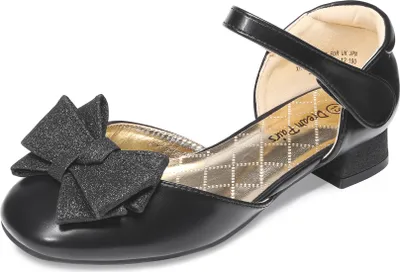 Produktbild von DREAM PAIRS mädchenschuhe Mädchen Ballerinas Kommunionschuhe Prinzessinnen Schuhe Flache Schuhe Mary Jane festlicheschuhe Schleife,Farbe: SCHWARZ, Größe: 30