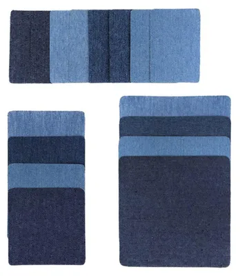 Produktbild von 16 Stück Denim-Patch, schneidbar, verschleißfest, zum Aufbügeln, Reparaturflicken für Kleidung und Hosen