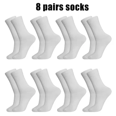 Produktbild von YALION 8 Paar Herren, Atmungsaktive Baumwolle, Bequeme Sportsocken für Alltag & Laufen, Größe 39-42– Weiß