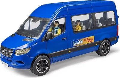 Produktbild von bruder 02670 - MB Sprinter Transfer mit Fahrer & Fahrgast - 1:16 Fahrzeug Bus Transporter Spielzeugfigur bworld
