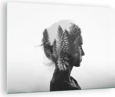 Produktbild von Bilder auf glas - Frau Abstraktion - 70x50cm - Glasbilder - Wandbilder - Kunstdruck - zum Aufhängen bereit - Wanddekoration aus Glas - Glas Bilder - Wandbild auf Glas - Einteilig - GAA70x50-3799