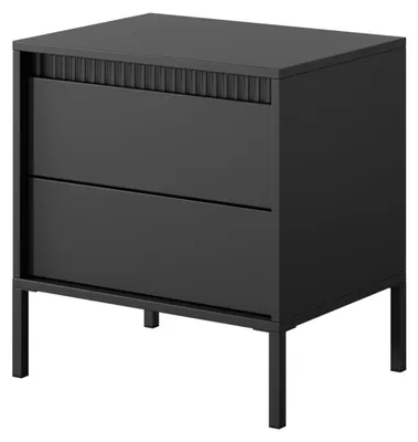 Produktbild von Masseno Nachttisch SENSATO Nachtschrank Beistelltisch für Schlafzimmer 53,5 x 56,2 x 39,5 cm Schwarz