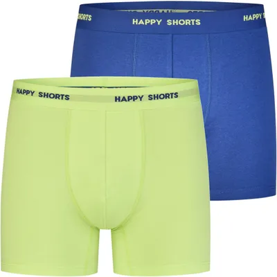 Produktbild von Happy Shorts Herren Boxer Jersey 2-Pack navy-neonlime - Größe L
