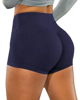 Produktbild von KOEMCY Kurze Sporthose Damen, Yoga Sport Shorts mit Taschen, Kurze Hose Leggings