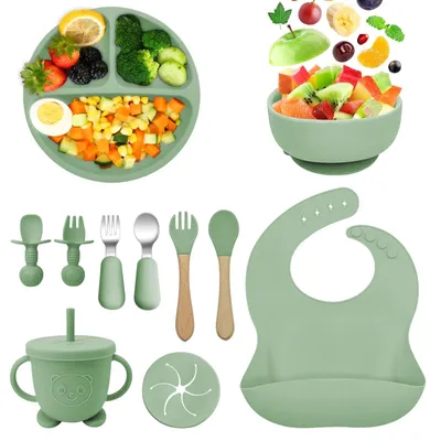 Productafbeelding van Omgoods - 11-Delige Siliconen Baby Servies Set met Zuignap