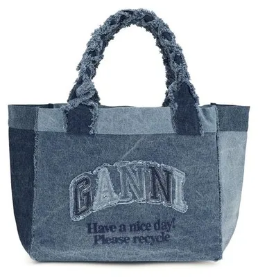 Produktbild von Ganni Schultertasche aus Baumwolle in Blau B2110090_567