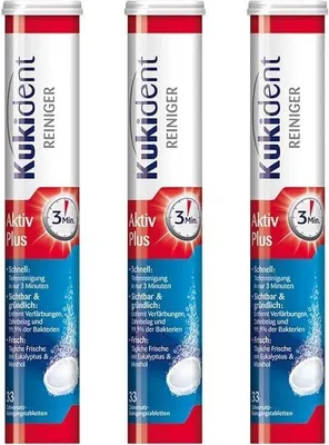 Produktbild von Kukident Professionell 3in1 Express Gebissreinigung Prothesen Reiniger 3 x 33 Stück