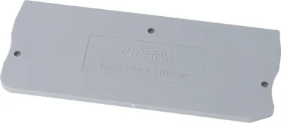 Productafbeelding van Phoenix Contact afdekplaat D-PT 2,5-TWIN-MT, kleur grijs, materiaal: polyamide (PA), geschikt voor de mescontactklem PT