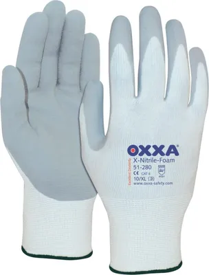 Produktbild von OXXA Handschuh X-Nitrile-Foam, Gr. 9, weiß/grau 12 Stk