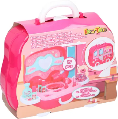 Produktbild von Eddy Toys Beauty Case 25 cm Rosa Prinzessin Mädchen 19 Stück