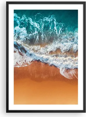 Produktbild von Gerahmtes Poster - Schwarzer Rahmen - Sand Wasser Strand - 50x70 cm - Wand Bild - Wanddeko - Wandbilder - Kunstposter - Wandposter - Bilderrahmen - Bilder - Kunstdruck - P2BPA50x70-5021