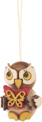 Produktbild von Baumbehang Eulenkind mit Schmetterling Höhe 4cm NEU