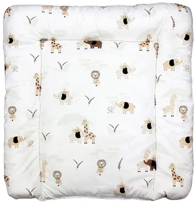 Produktbild von TupTam Baby Wickeltischauflage mit Baumwollbezug Gemustert, Farbe: Savanne Beige, Größe: 70 x 50 cm