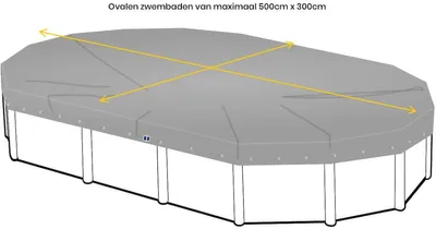 Produktbild von W'eau Pool Abdeckplane Oval 500 x 300 cm Blau 180 g/m2 Reißfest