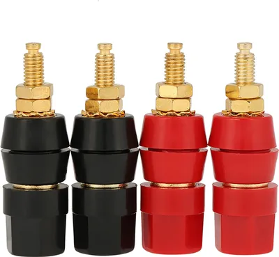 Zdjęcie produktu dla 4 szt. czarno-czerwone złącze głośnikowe audio do adaptera złącza bananowego