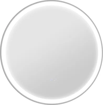 Image de Miroir de salle de bain Fortuna Lai avec éclairage LED, Ø 60 cm Miroir lumineux avec fonction tactile, fonction mémoire, anti-buée, avec cadre en aluminium