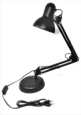 Image de Lampe de bureau avec bras pivotant, bras de lecture réglable, base en métal, idéale pour le travail et les études