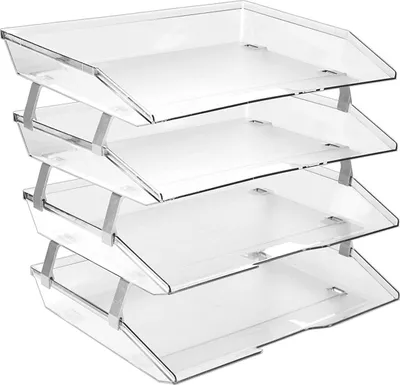 Produktbild von Briefablage 4-lagig - Schreibtisch-Organizer - Kunststoff - Transparent