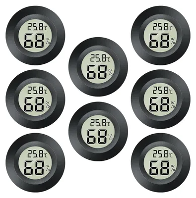 Obrázok produktu pre Teplomer Hygrometer 2-v-1, Mini LCD, 8 kusov, pre skleník, pivnicu, detskú izbu