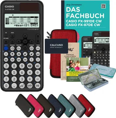 Produktbild von CALCUSO Streberpaket Rot mit Taschenrechner Casio FX-87DE CW