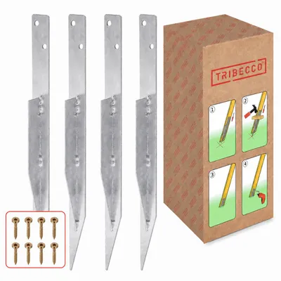 Produktbild von TRIBECCO® 4X Bodenanker für Schaukel, Bodenanker schaukel, zur Stabilisierung, Erdanker für Spielhäusern, Spieltürme, Schaukeln, usw.