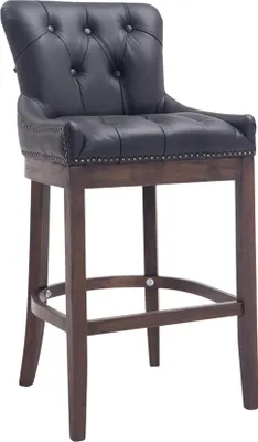 Produktbild von Barstol Echtleder Holsthery – Sticked Chair – Hoher Sitzkomfort | Fährt: Schwarz