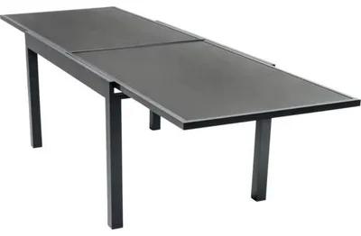 Produktbild von Gartentisch GARDEN PLACE Eve grau 140/280 x 90 x 75 cm mit Tischplatte aus Glas, pulverbeschichtetes Aluminiumgestell, A