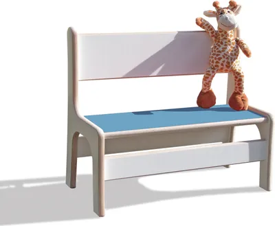 Produktbild von ELI Kinderbank - Weiß mit bunter Sitzfläche - Hellblau