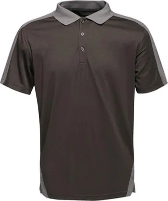 Produktbild von Regatta TRS174 | Herren Contrast Coolweave Polo - Farbe: Black/Seal Grey (Solid) - Größe: 4XL