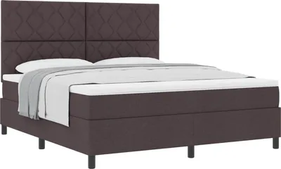 Obrázek produktu pro vidaXL Skříňová postel s matrací tmavě hnědá 180 x 200 cm látka