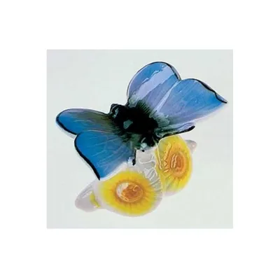Produktbild von Porzellan Schmetterling Bläuling Figur handgefertigt 9cm